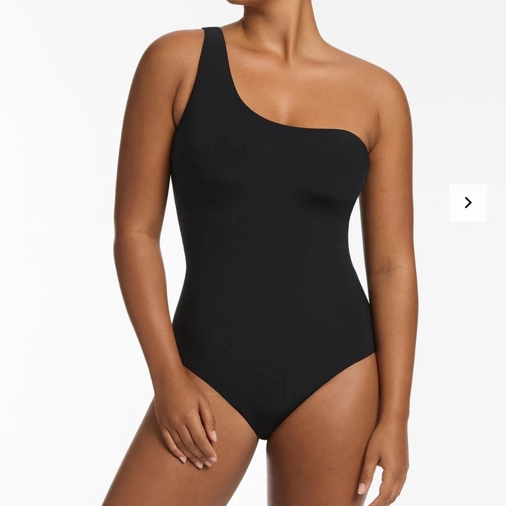 Jets Women's Black One Shoulder Suit, US 8